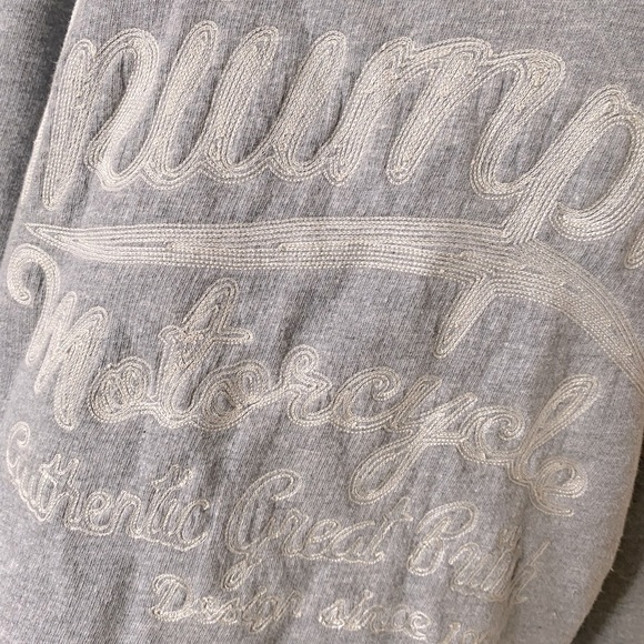 New Lucky Brand "TRUIMPH" Motorcycle Distressed Embroidered Sweatshirt NWT - Picture 5 of 10